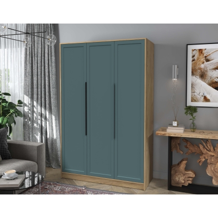 Шкаф распашной Тренд КТ-Ш3 (Дуб золотой ЛДСП/ Верде ЛМДФ) Ш1360 В2128 Г547